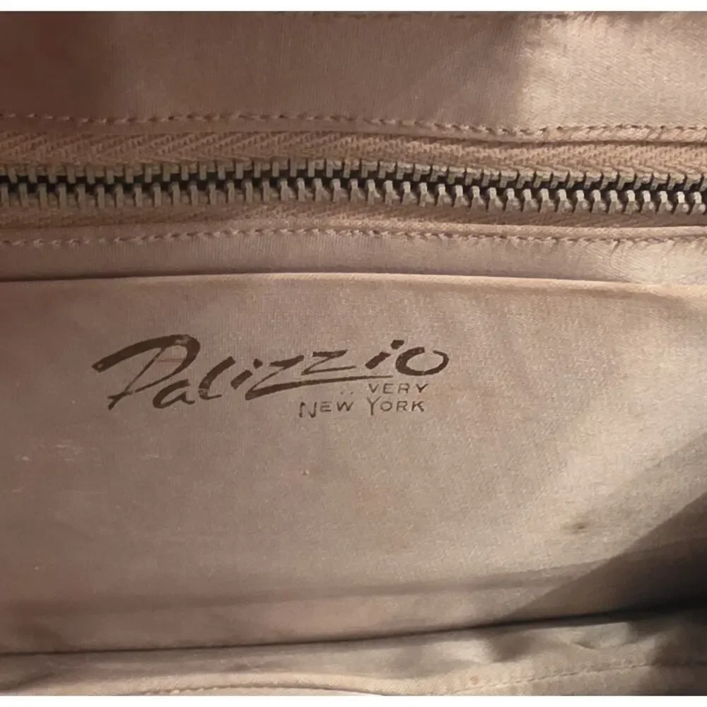 Vintage Palizzio Leather Handbag Tan Clutch Shoulder Bag Purse VTG